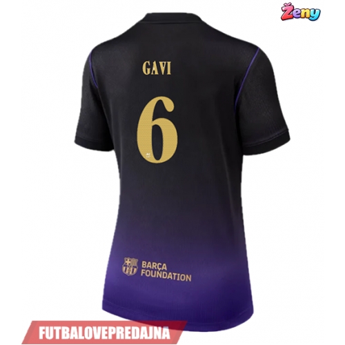 Lacne Ženy Futbalové dres Barcelona Paez Gavi #6 2026-27 Krátky Rukáv - Preč